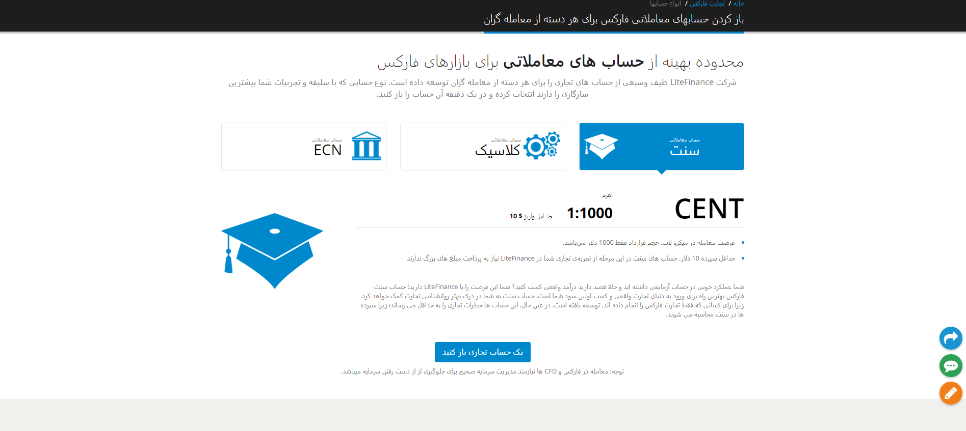 حساب سنتی لایت فایننس