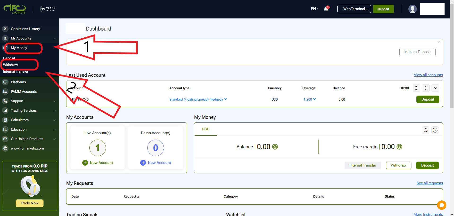 واریز به حساب در IFC