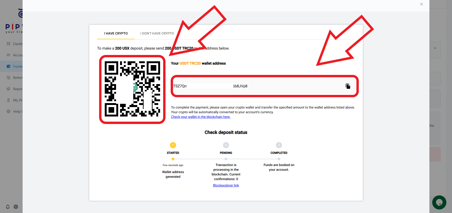 مرحله سوم واریز به پیپ وایز