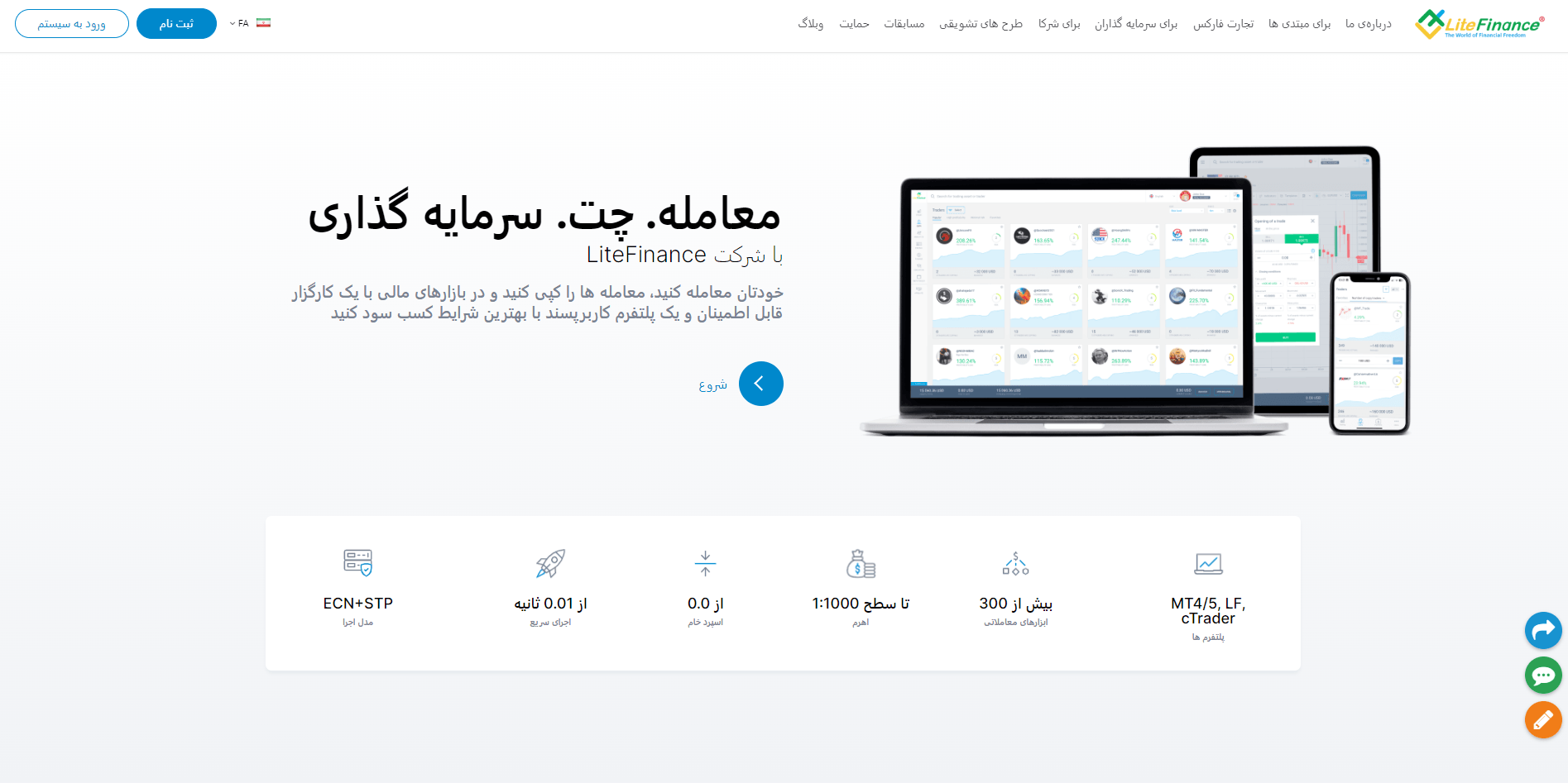 ثبت نام در بروکر لایت فایننس برای افتتاح حساب کپی ترید