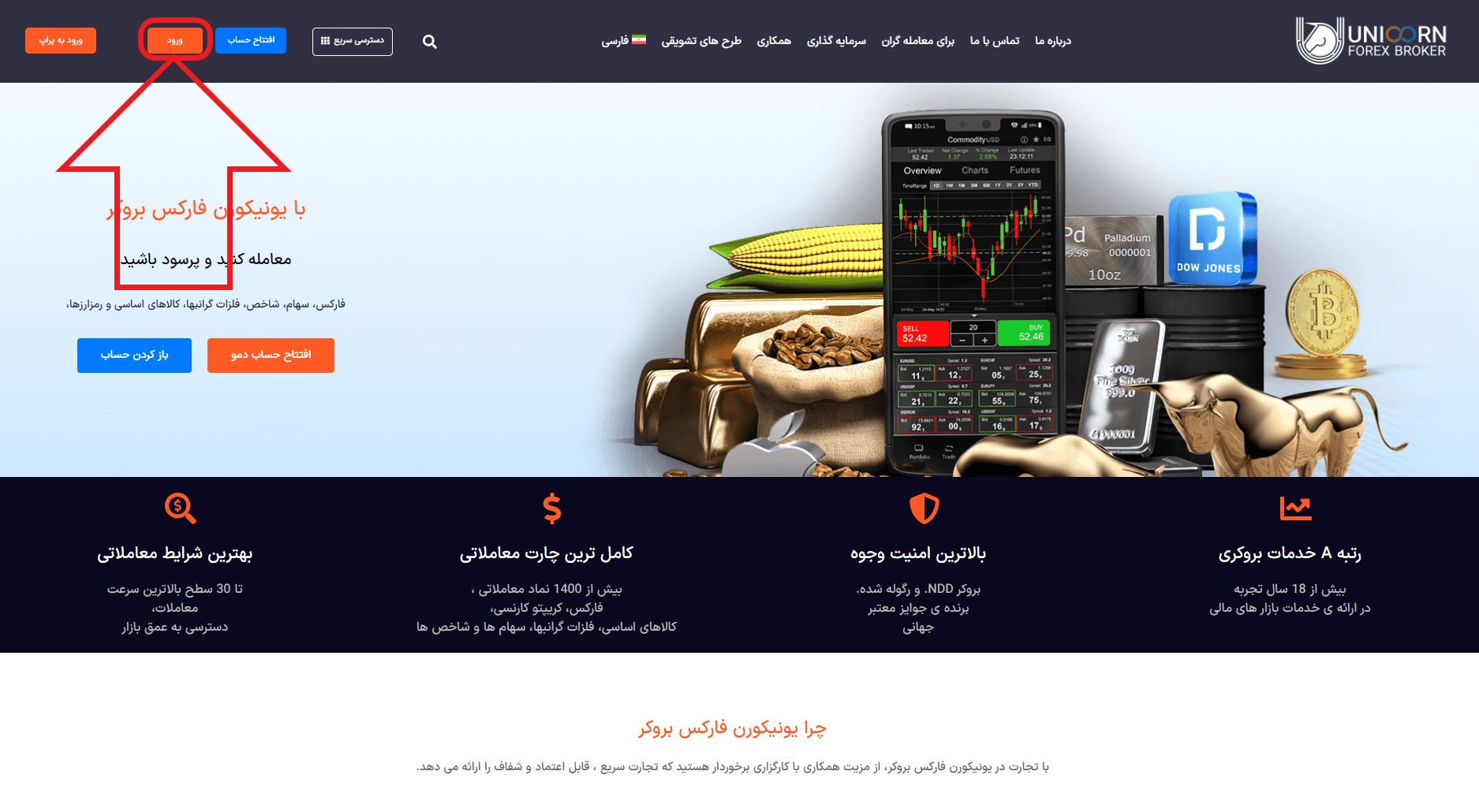 مرحله اول از ورود به حساب کاربری در بروکر الیمپ ترید