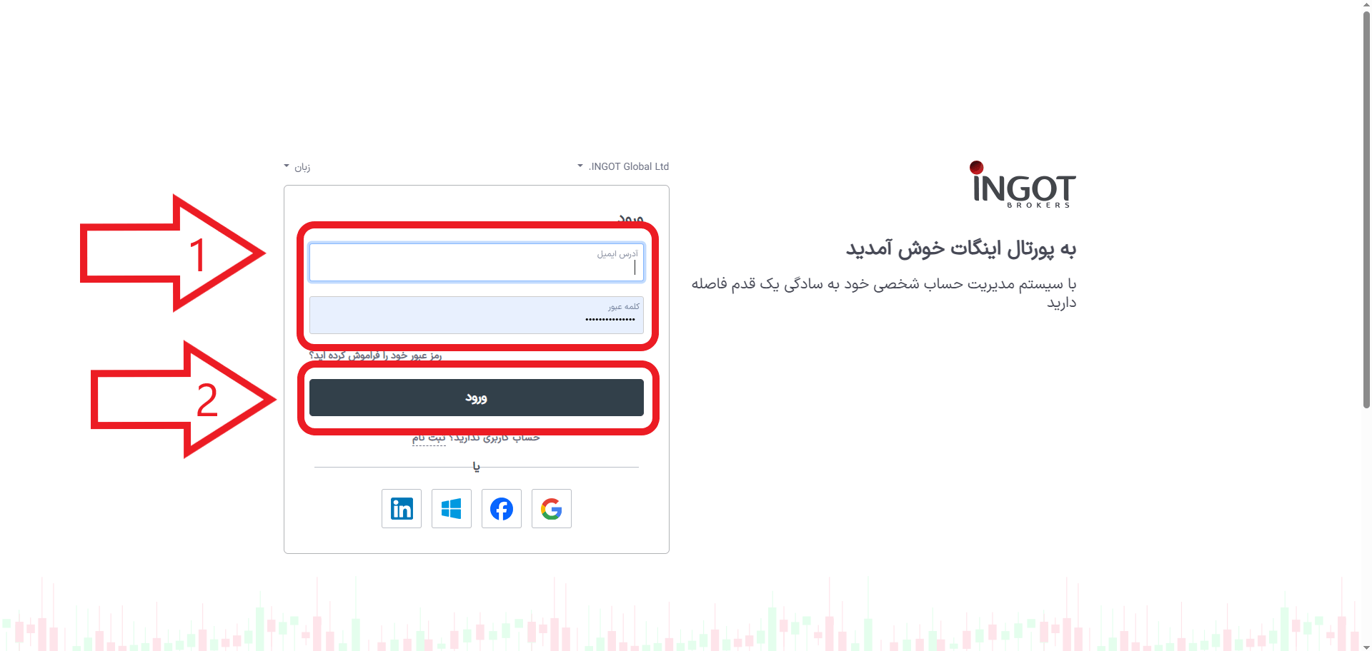 مرحله دوم ورود در بروکر اینگات