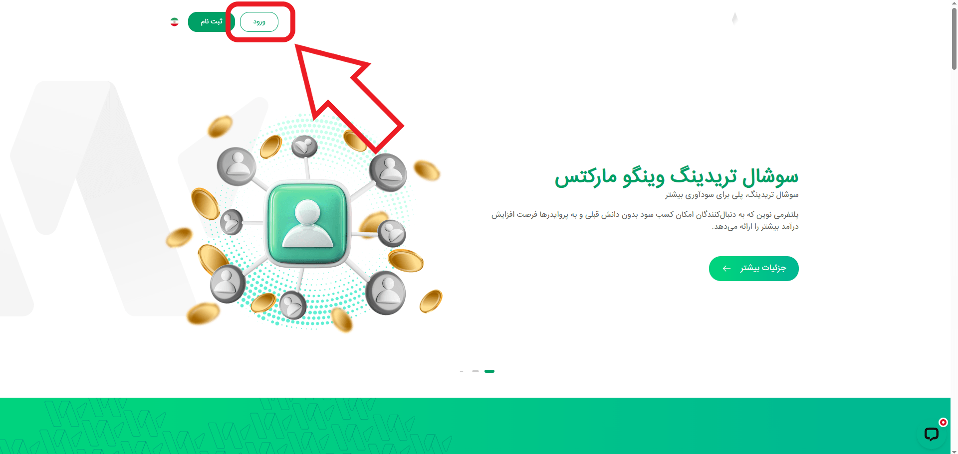 مرحله اول ورود به حساب کاربری در بروکر وینگو مارکتس