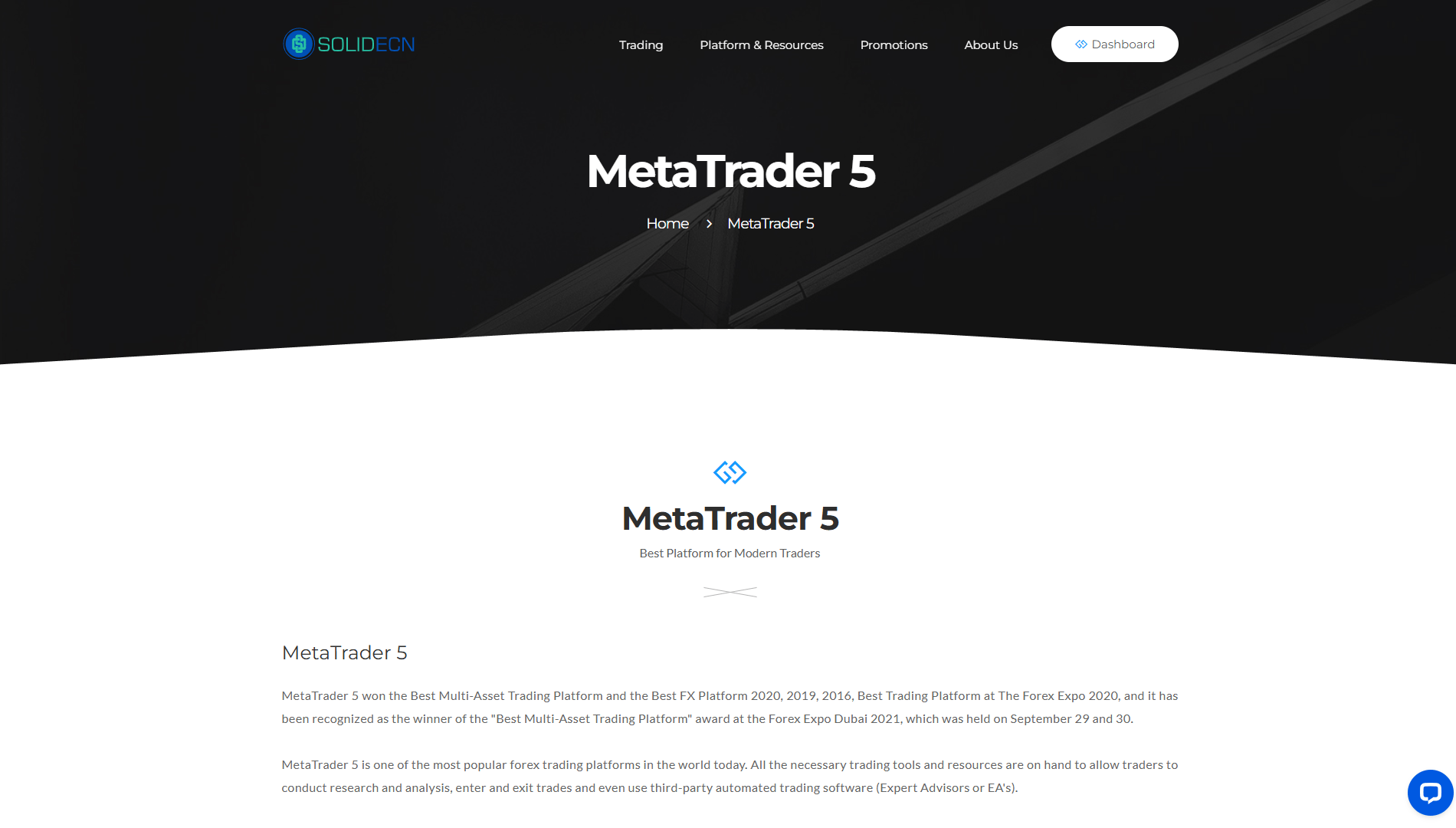 پلتفرم های معاملاتی بروکر Solid ECN