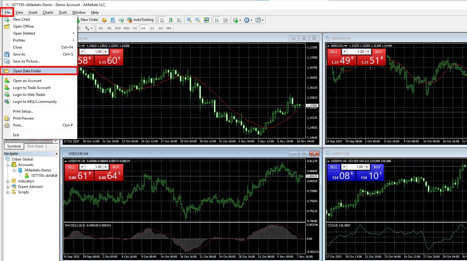 اضافه کردن اندیکاتور به متاتریدر
