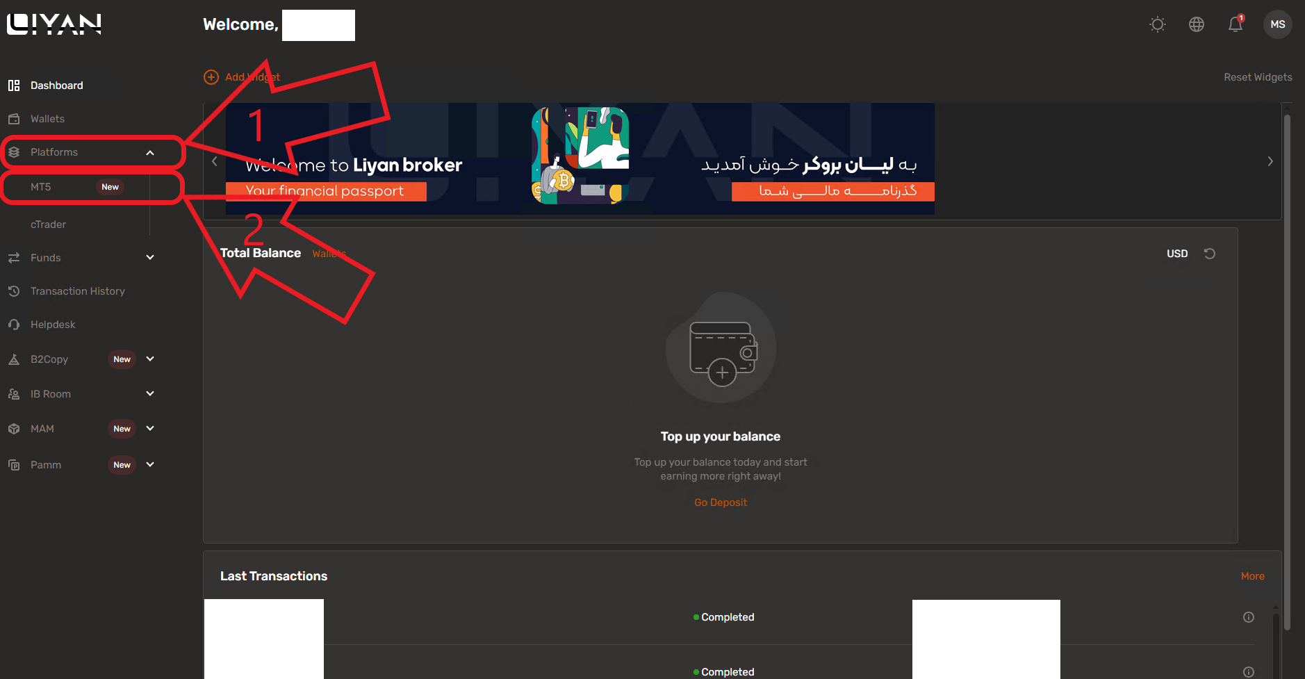 مرحله اول از افتتاح حساب معاملاتی در بروکر لیان
