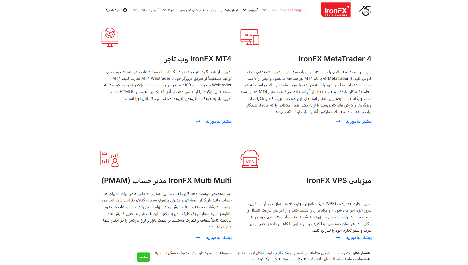 پلتفرم های معاملاتی در آیرون اف ایکس