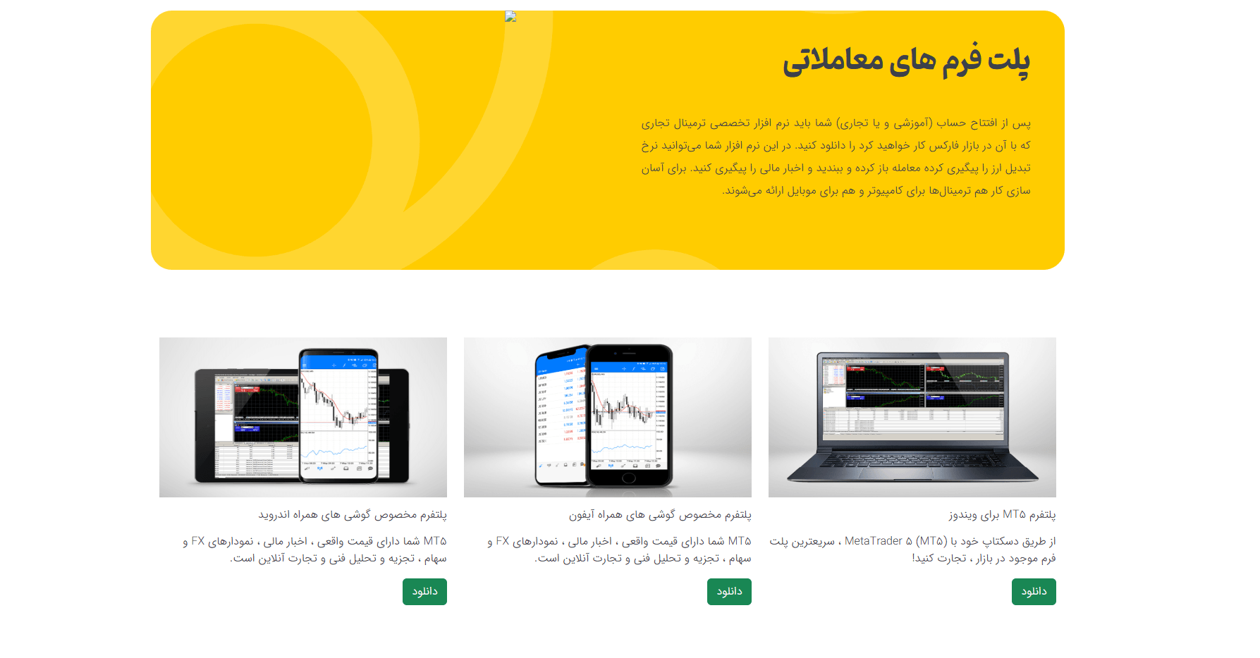 پلتفرم های معاملاتی بروکر زد تی ای