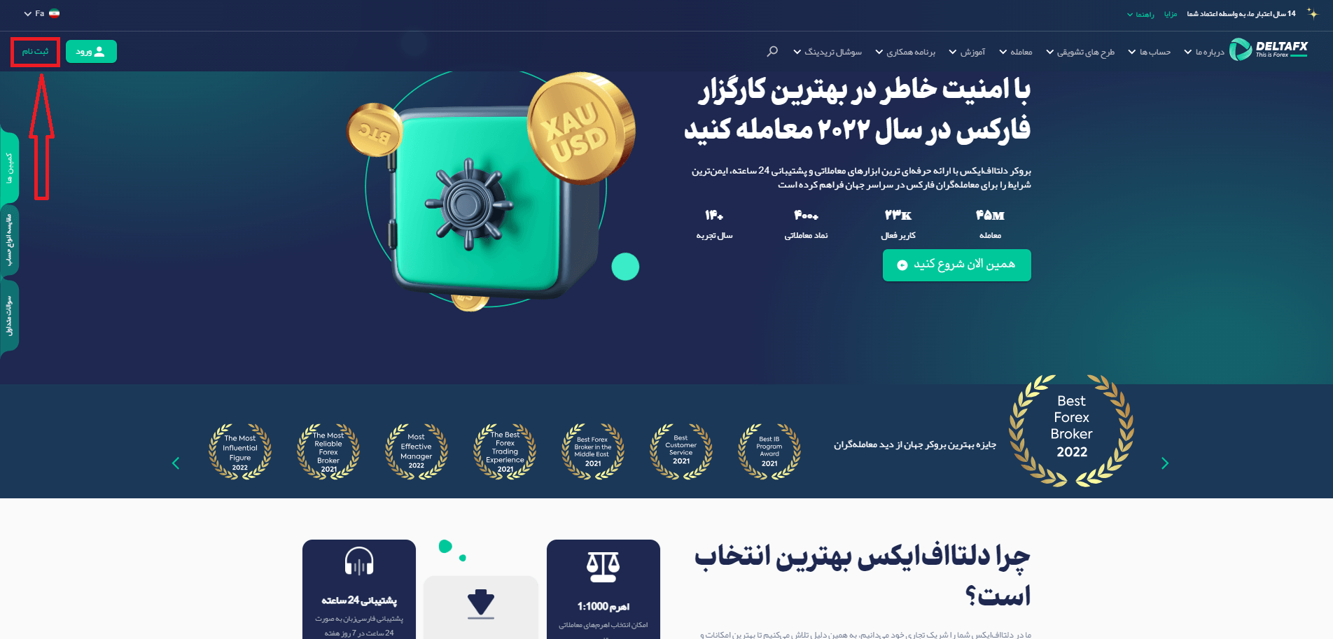ثبت نام در بروکر دلتا اف ایکس
