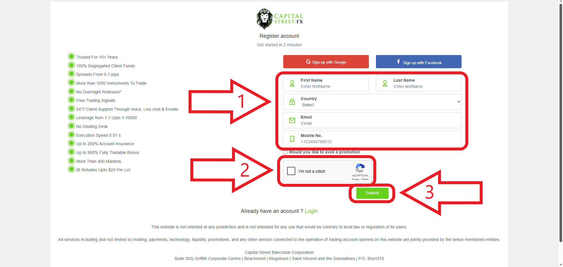مرحله دوم ثبت نام در بروکر کپیتال استریت