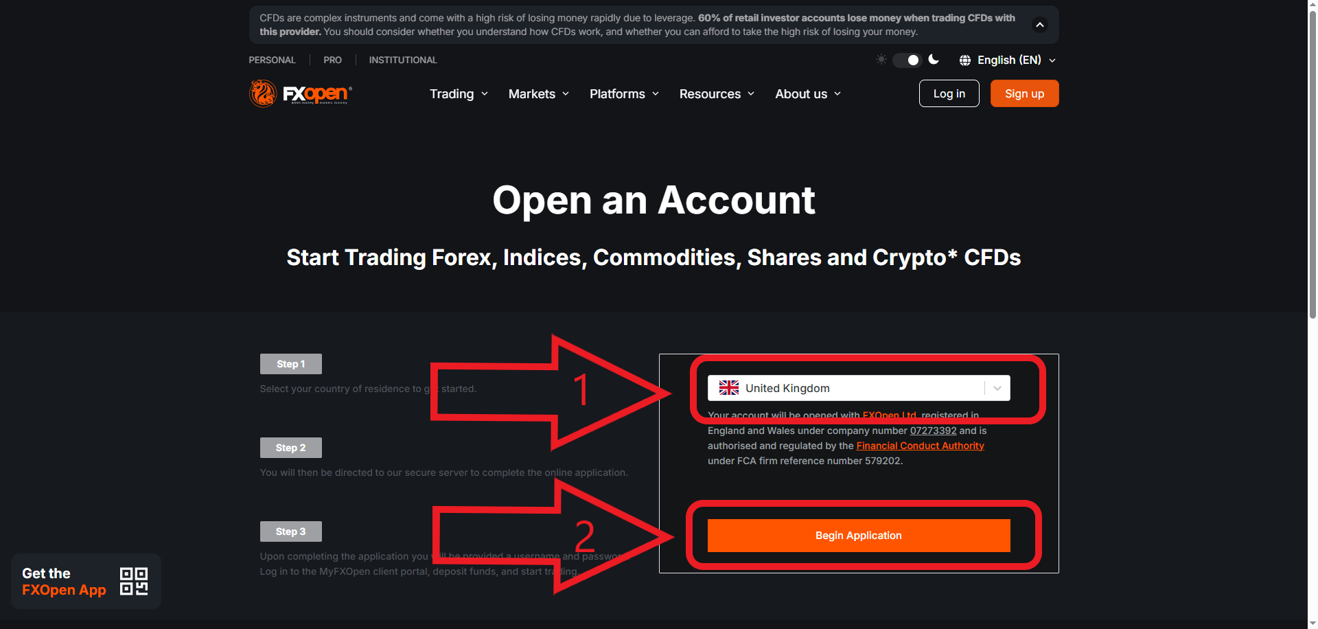 مرحله دوم ثبت نام در بروکر FX Open