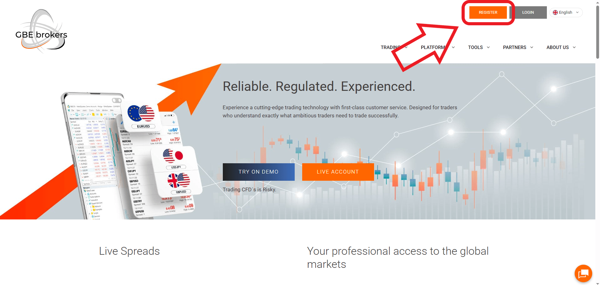 مرحله اول ثبت نام در بروکر GBE Brokers
