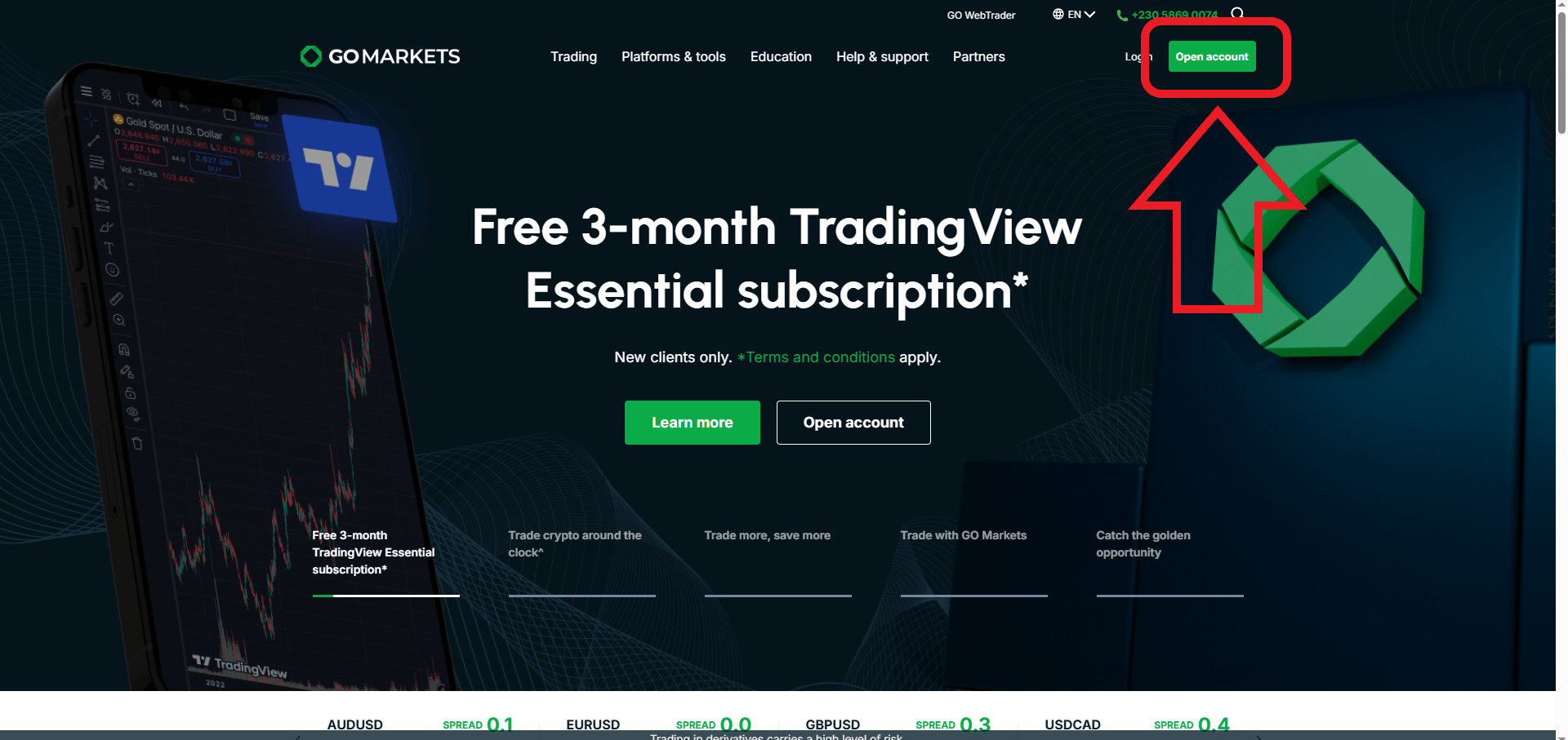 مرحله  اول ثبت نام در بروکر Go Markets
