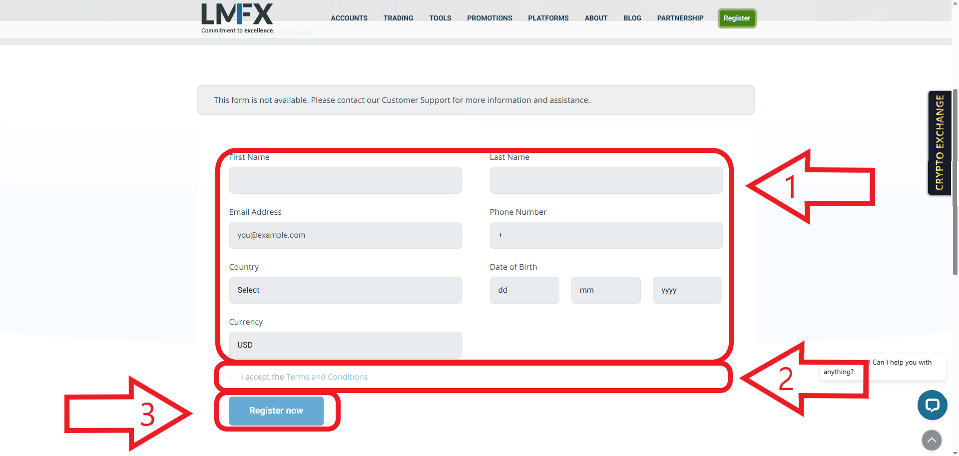 مرحله دوم ثبت نام در بروکر LMFX