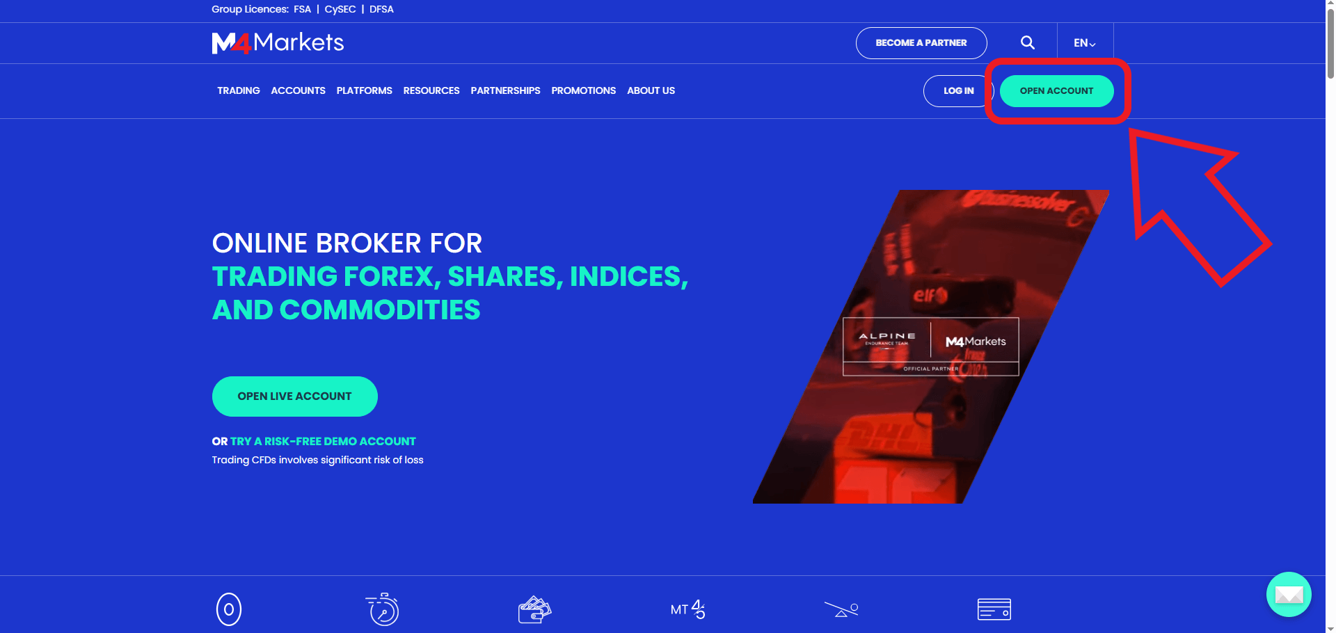 مرحله اول ثبت نام در بروکر M4Markets