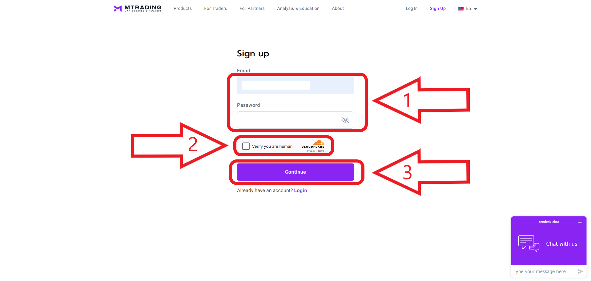 مرحله دوم ثبت نام در M Trading