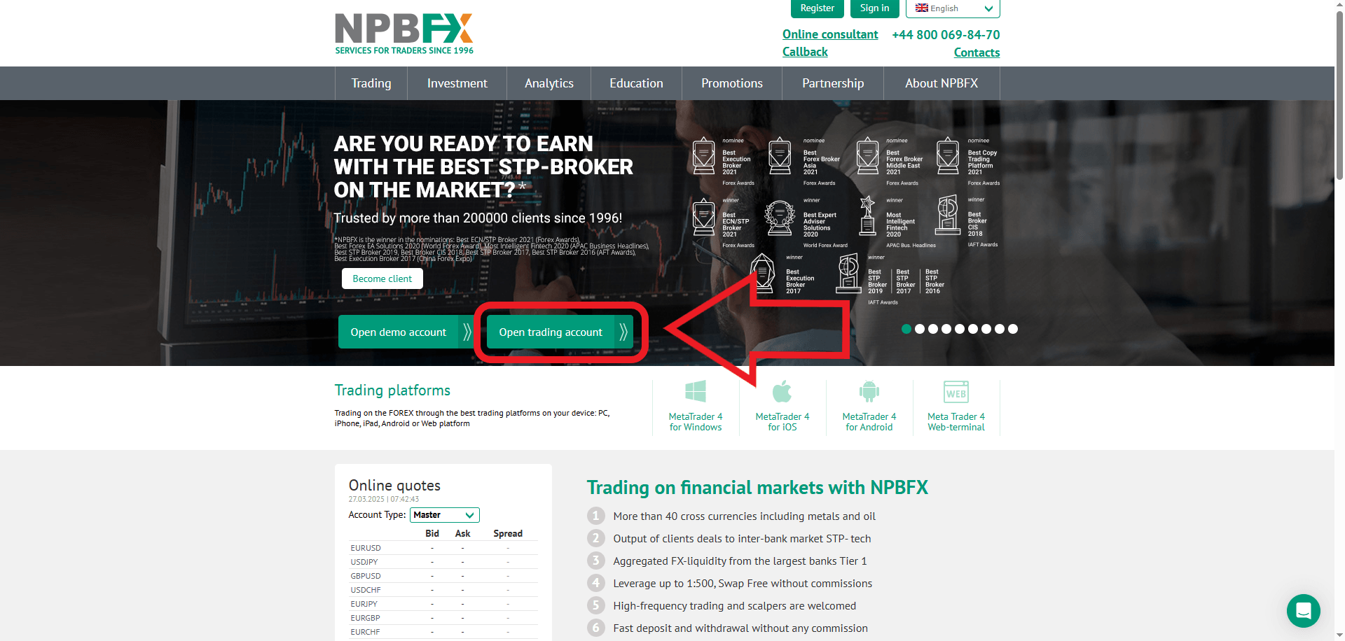 مرحله اول ثبت نام در بروکر NPBFX