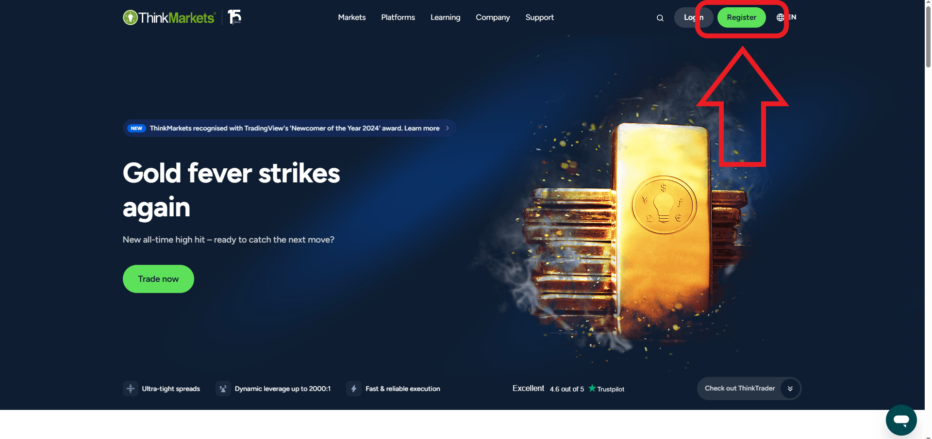 مرحله اول ثبت نام در بروکر  Think markets