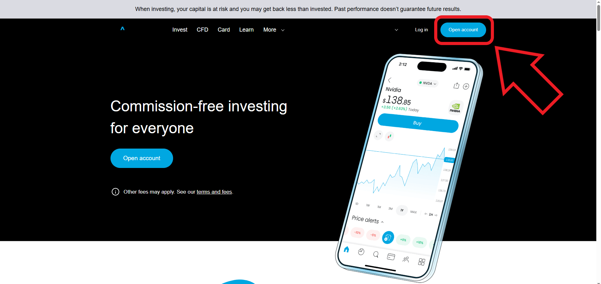 مرحله اول ثبت نام در بروکر Trading 212