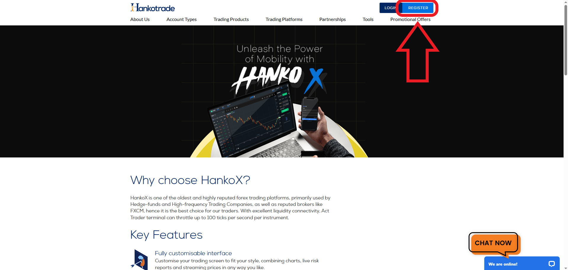 مرحله اول ثبت نام در بروکر Hanko trade