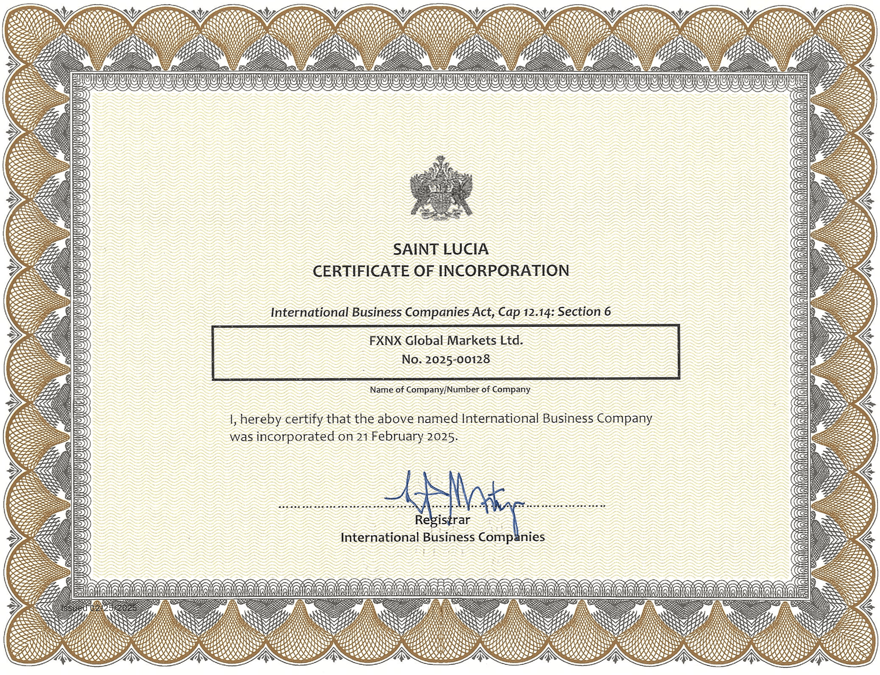 رگوله سنت لوسیا برای اف ایکس ان ایکس 