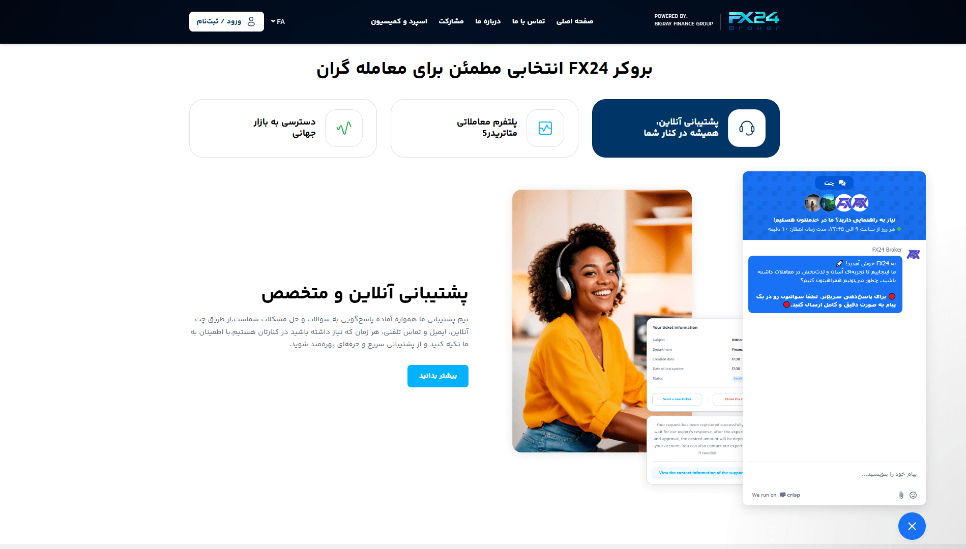 پشتیبانی بروکر اف ایکس 24