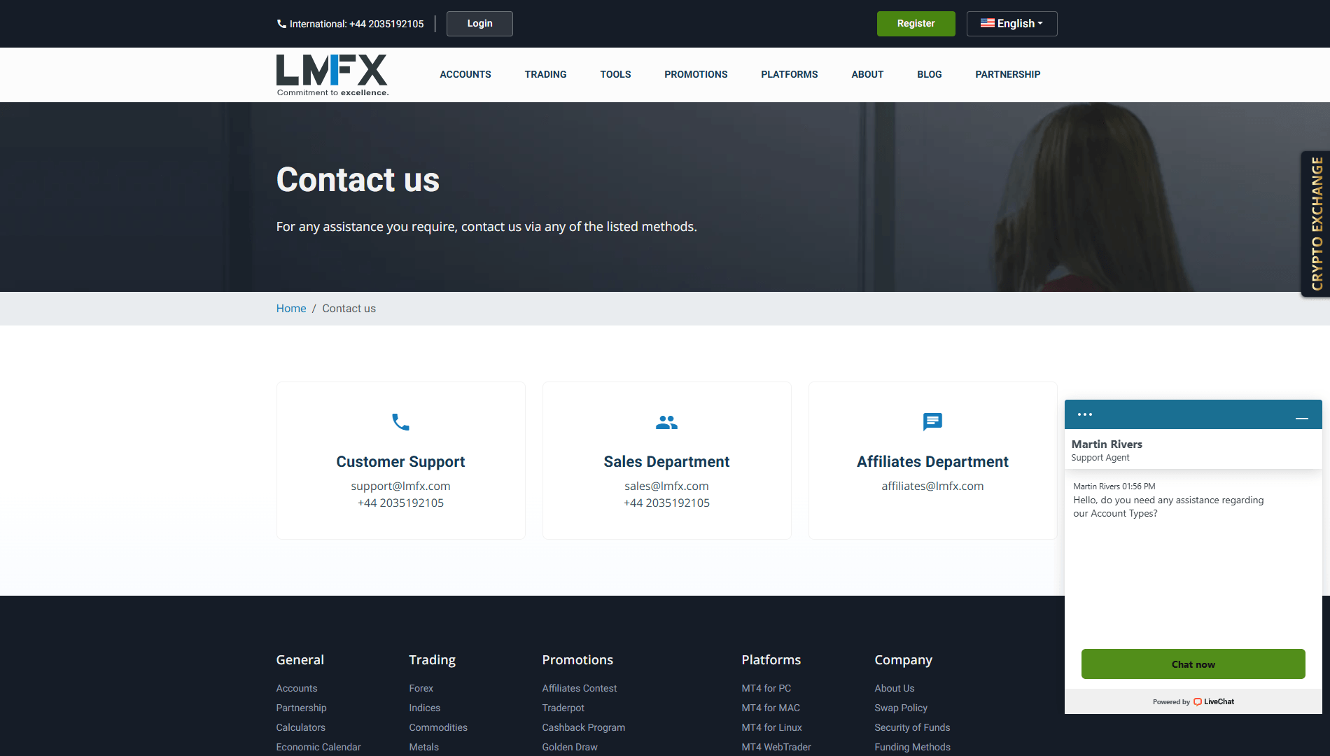 پشتیبانی بروکر LMFX