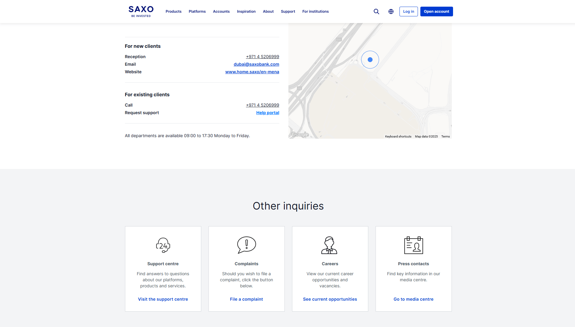 پشتیبانی بروکر Saxo Bank