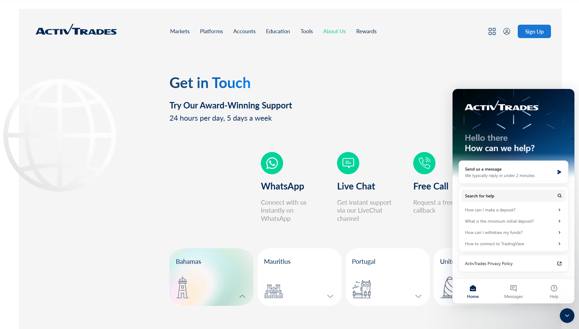 پشتیبانی بروکر اکتیو تریدز