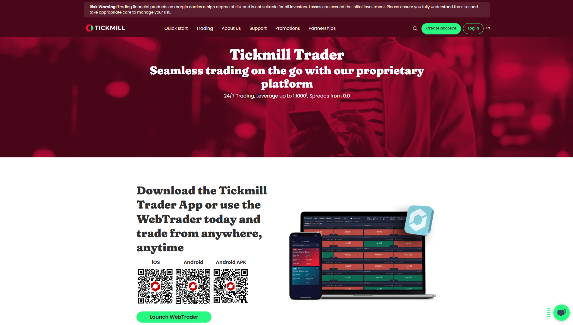 پلتفرم های معاملاتی بروکر Tickmill
