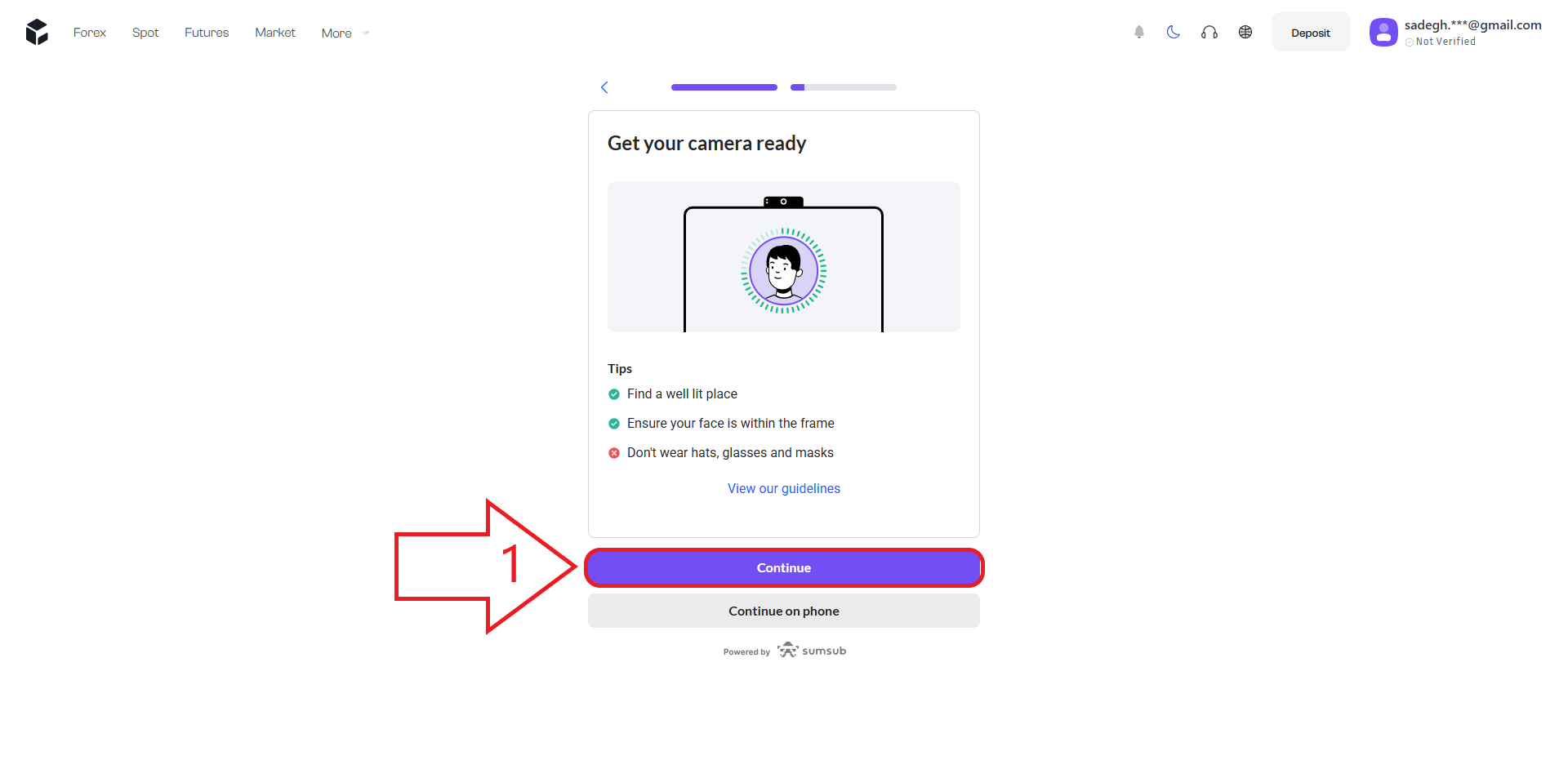 مرحله آخر احراز هویت دربروکر کوینوورس