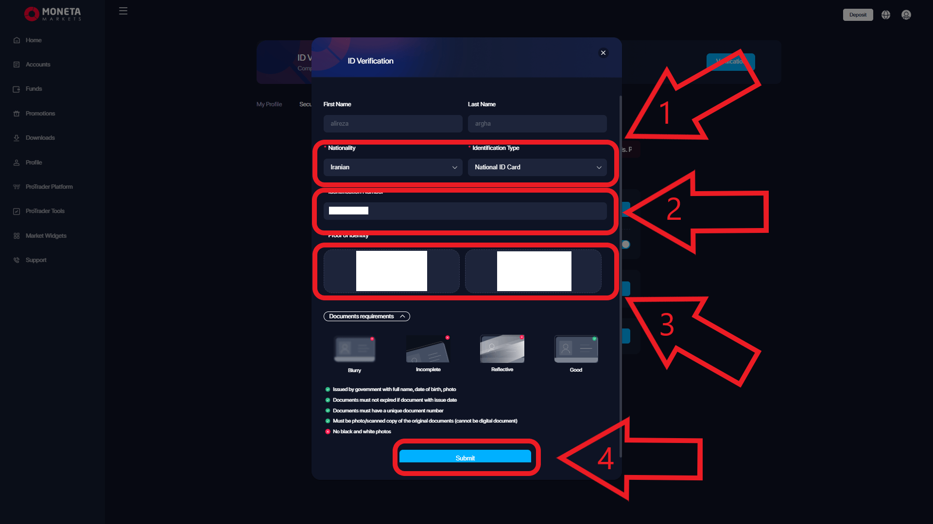 مرحله دوم احراز هویت در بروکر مونتا مارکتس