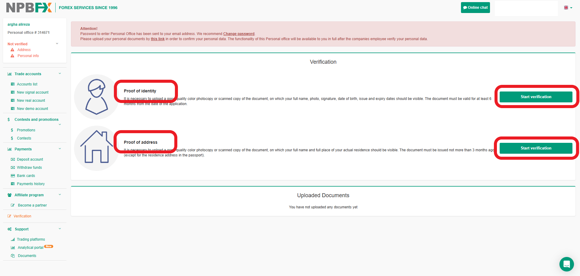 مرحله دوم احراز هویت در بروکر NPBFX