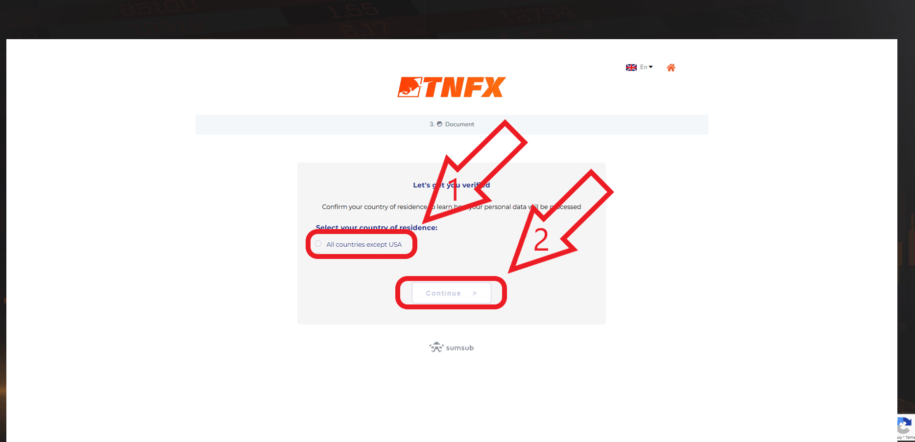 مرحله اول احراز هویت در بروکر TNFX