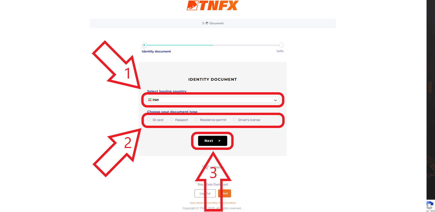 مرحله دوم احراز هویت در بروکر TNFX