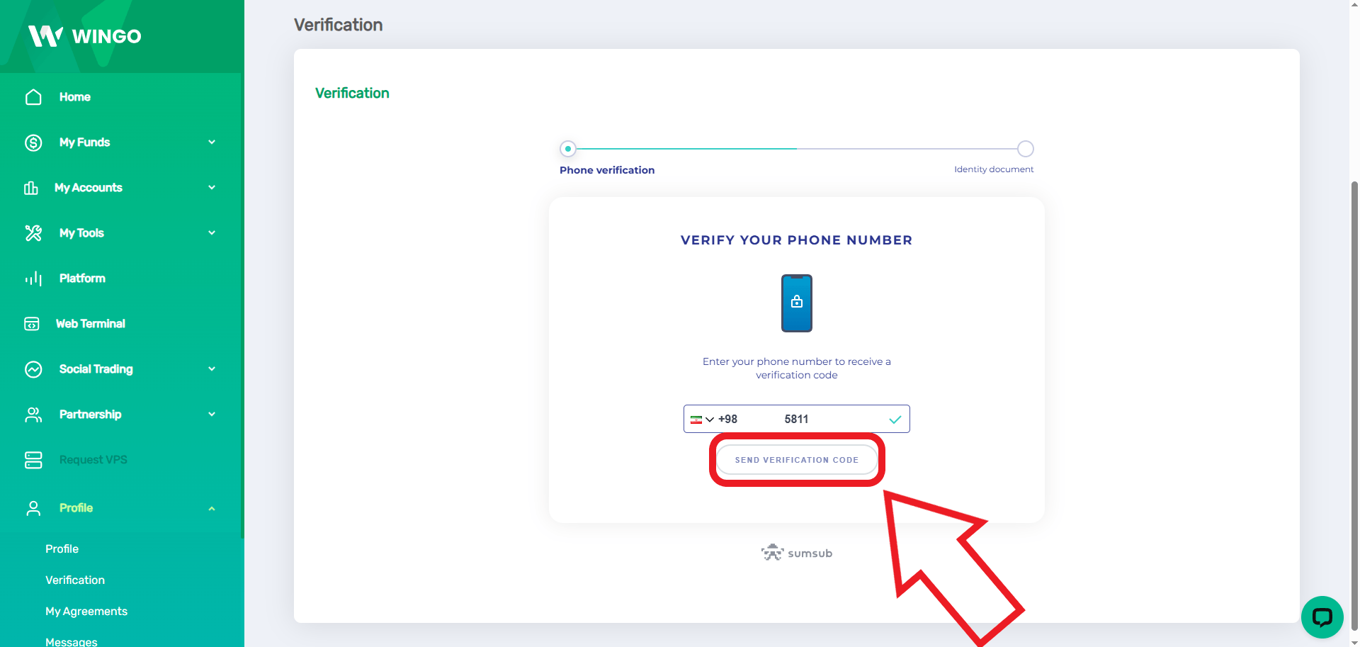 مرحله سوم احراز هویت در بروکر وینگو مارکتس