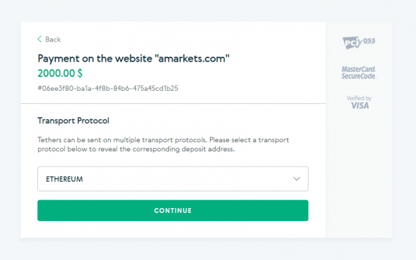 انتخاب پروتکل واریز و برداشت تتر در آمارکتس
