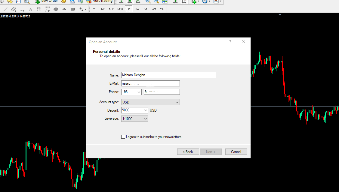واریز پول در حساب دمو آلپاری