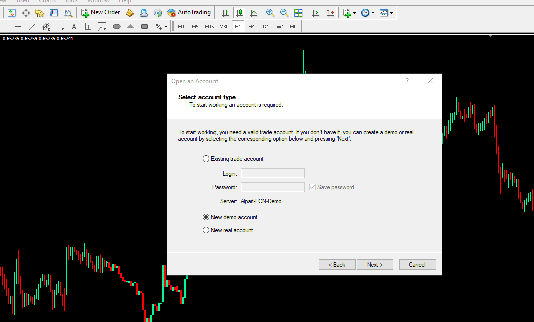 تبدیل حساب دمو به ریل در آلپاری