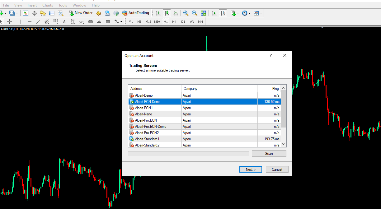شارژ حساب دمو آلپاری