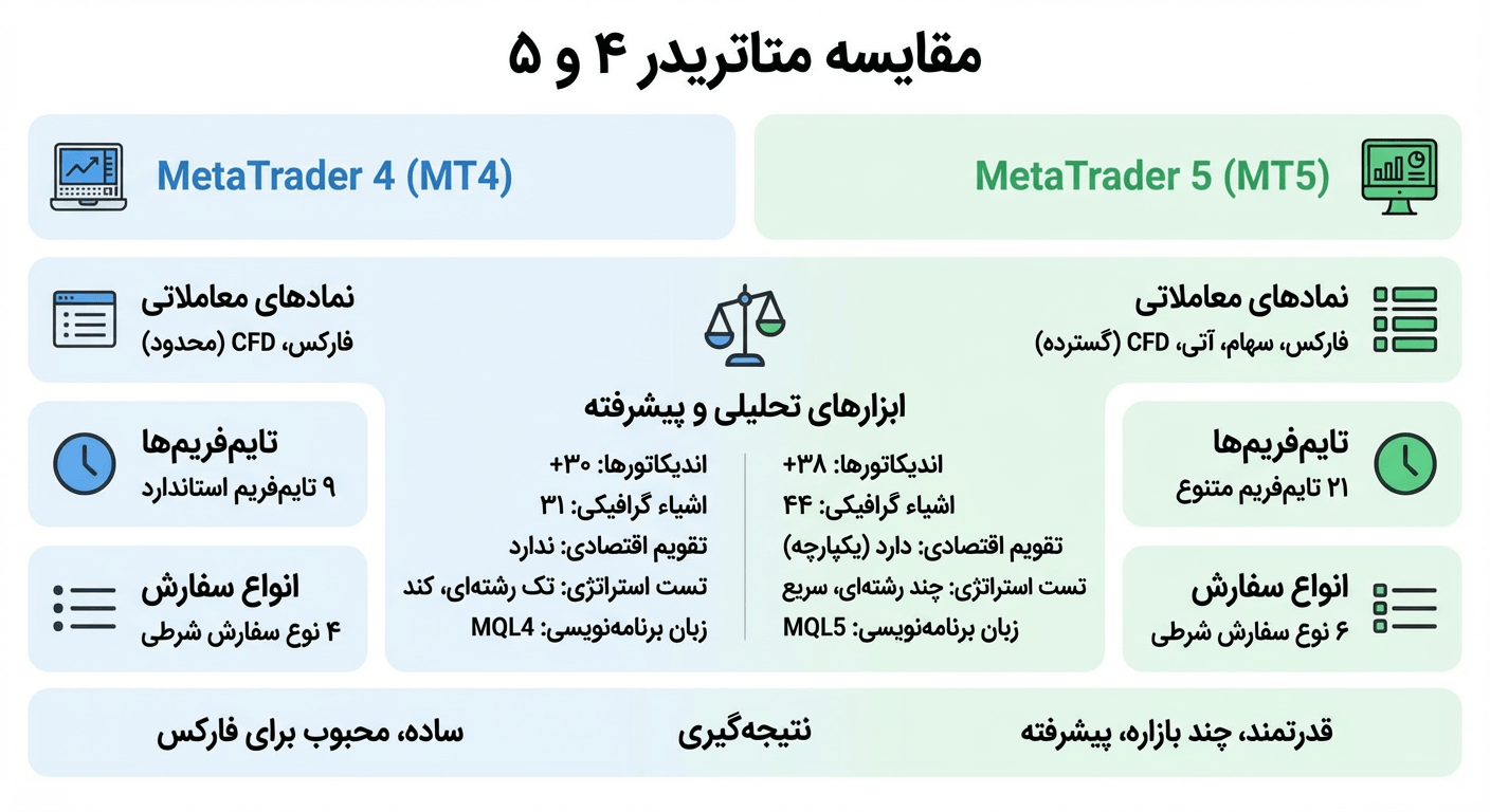 مقایسه متاتریدر 4 و 5