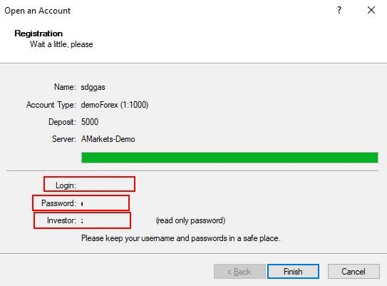 یوزرنیم و پسورد حساب دمو